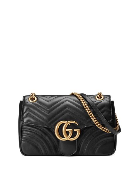 gucci black quilted gg marmont 2.0 bag|gucci marmont large shoulder bag.